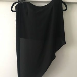 Express Asymmetrical Mesh Strapless Top